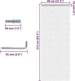vidaXL Σήτα Πόρτας Αλυσιδωτή 80x212 εκ. από Αλουμίνιο