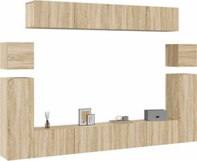 vidaXL Σετ Επίπλων Τηλεόρασης 8 Τεμαχίων Sonoma Δρυς Επεξ. Ξύλο