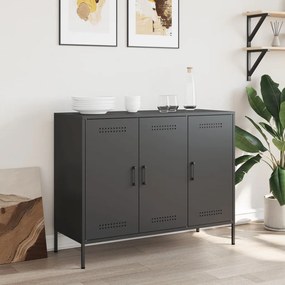 Ντουλάπι Μαύρο 100,5x39x79 εκ. από Χάλυβα