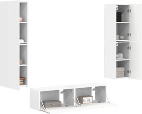 vidaXL Σετ επίπλου τηλεόρασης 6 pcs Λευκό Επεξεργασμένο ξύλο