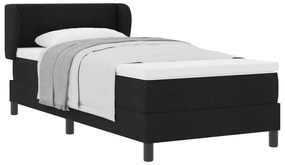vidaXL Κρεβάτι Box Spring με Στρώμα Μαύρο 90x190 εκ. Υφάσματος