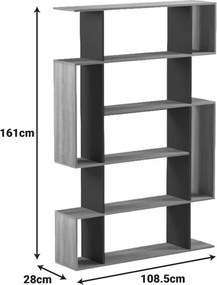 Βιβλιοθήκη Mito pakoworld ανθρακί - sonoma 108.5x25x161εκ