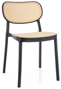 KRZESŁO BALI CZARNY/EFEKT RATTANU DIOMMI-80-3541