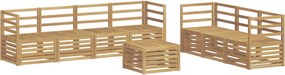 vidaXL Σετ Καναπέ 8 τμχ. 7-θέσια White Solid Acacia Wood
