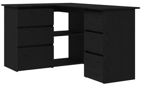 vidaXL Γωνιακό γραφείο Μαύρη δρυς 145 x 100 x 76 εκ Επεξεργασμένο ξύλο