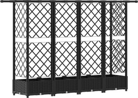 vidaXL Ανυψωμένο Κρεβάτι με Πέργκολα και Οροφή Μαύρο PP