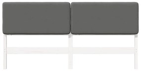 vidaXL Ταπετσαρισμένο κεφαλάρι Λευκό και Ανοιχτό Γκρι 200 cm