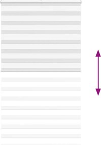 vidaXL Ζέβρα τυφλή Λευκό Πλάτος υφάσματος 120,9 εκ. Πολυεστέρας