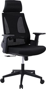 BF8750 Πολυθρόνα Γραφείου Διευθυντή, Mesh Μαύρο, Ύφασμα Μαύρο   1τμχ