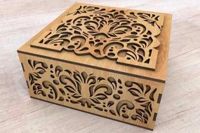 Intra Ornate Ξύλινο Κουτί Πολυτελείας με Περίτεχνη Χαρακτική – Ιδανικό για Δώρο / Αποθήκευση 58x31x46 cm Box35-00002