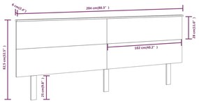 Κεφαλάρι Κρεβατιού Μαύρο 204x6x82,5 εκ. Μασίφ Ξύλο Πεύκου - Μαύρο