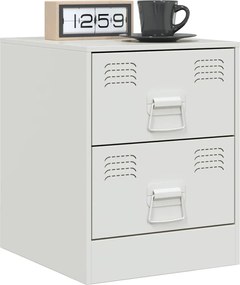 vidaXL Κομοδίνο Λευκό 34,5 x 39 x 44 εκ. από Χάλυβα