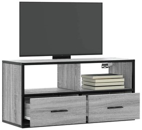 vidaXL Έπιπλο Τηλεόρασης Γκρι Sonoma 80x31x39,5 εκ. Επεξ.Ξύλο/Μέταλλο