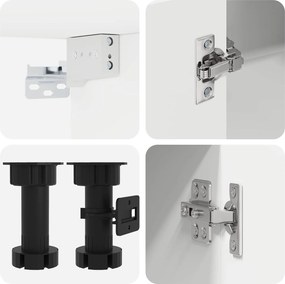 vidaXL Μονάδα κουζίνας PORTO 8 pcs Λευκό Επεξεργασμένο Ξύλο