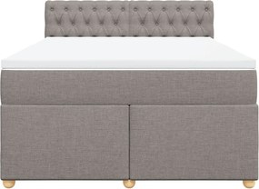 vidaXL Κρεβάτι Boxspring με Στρώμα Taupe 140x200 εκ. Υφασμάτινο