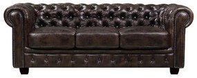 ΚΑΝΑΠΕΣ ΔΕΡΜΑΤΙΝΟΣ 3Θ CHESTERFIELD T-689 E9574-3 201x92x72cm