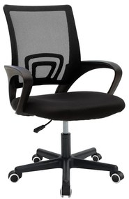 Καρέκλα γραφείου εργασίας Berto I pakoworld ύφασμα mesh μαύρο 56x47x85-95εκ Model: 274-000001