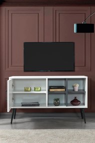 Έπιπλο Τηλεόρασης Λευκό / Ανθρακί SOCLUPA 100x35x20