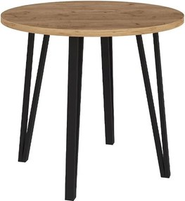 Σετ τραπεζαρία 5τμχ Xana - Nova Megapap χρώμα sepet oak - λευκό Ø90x77,5εκ.