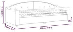 Καναπές Κρεβάτι με Στρώμα Taupe 80 x 200 εκ. Υφασμάτινο - Μπεζ-Γκρι