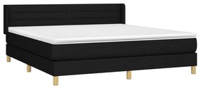 vidaXL Κρεβάτι Boxspring με Στρώμα Μαύρο 160x200 εκ. Υφασμάτινο
