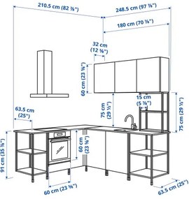 ENHET γωνιακή κουζίνα 393.381.33