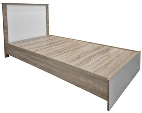 Κρεβάτι Athos pakoworld σε sonoma-λευκό απόχρωση 90x190εκ