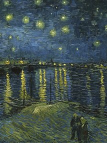 Εκτύπωση έργου τέχνης Νύχτα με αστέρια πάνω από τον Ροδανό, (30 x 40 cm)