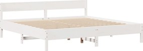 vidaXL Σκελετός Κρεβ. Χωρίς Στρώμα Λευκό 200x200 εκ Μασίφ Πεύκο