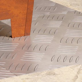 vidaXL Επιφάνειες Καρό 4 pcs Ασημί 40 x 40 cm Αλουμίνιο