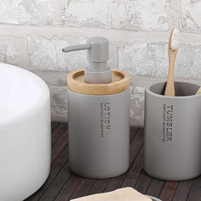 Δοχείο Κρεμοσάπουνου 280ml (Φ7.5x17) T-D L.Grey/Bamboo 62101183
