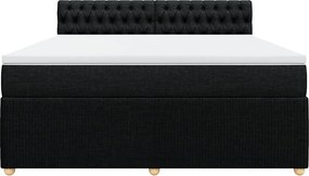 vidaXL Κρεβάτι Boxspring με Στρώμα Μαύρο 180x200 εκ. Υφασμάτινο