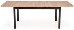 Τραπέζι Houston 1367, Μαύρο, Artisan βελανιδιά, 78x90x160cm, 47 kg, Επιμήκυνση, Πλαστικοποιημένη μοριοσανίδα, Ινοσανίδες μέσης πυκνότητας | Epipla1.gr