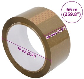 vidaXL Ταινίες Συσκευασίας 72 τεμ. Καφέ 48 χιλ. x 66 μ.
