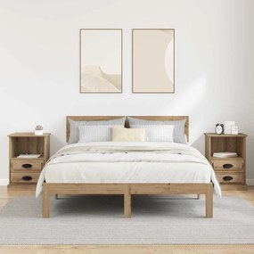 vidaXL Κομοδίνο 2 pcs artisan δρυς 43 x 36 x 60 εκ Επεξεργασμένο ξύλο