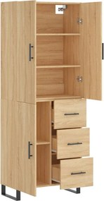 vidaXL Ντουλάπι Sonoma δρυς 69,5 x 34 x 180 εκ. από Επεξεργασμένο Ξύλο