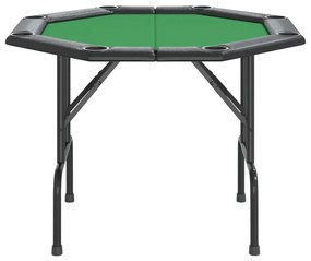 vidaXL Τραπέζι Πόκερ Πτυσσόμενο για 8 Παίκτες Πράσινο 108x108x75 εκ.