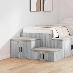 vidaXL Ντουλάπι αποθήκευσης 2 pcs Γκρίζο Σονομα 127 x 41 x 40 εκ