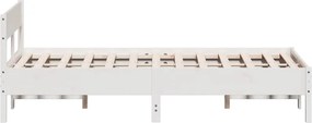 vidaXL Σκελετός Κρεβ. Χωρίς Στρώμα Λευκό 160x200 εκ Μασίφ Πεύκο