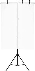 vidaXL Βάση Φόντου σε Σχήμα Τ Μαύρη 91 x 60 x (70-200) εκ.