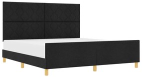 vidaXL Κρεβάτι Μαύρο 180x200 εκ Υφάσματος