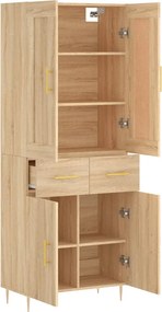 VidaXL Ντουλάπι Sonoma δρυς 69,5 x 34 x 180 εκ. από Επεξεργασμένο Ξύλο
