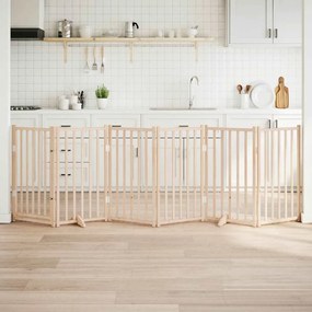 Πόρτα Σκύλου με Πόρτα, Πτυσσόμενη, 6 Πάνελ, 300 εκ. από Μασίφ Ξύλο Έλατου