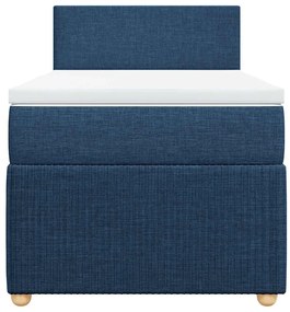vidaXL Κρεβάτι Boxspring με Στρώμα Μπλε 100 x 200 εκ. Υφασμάτινο