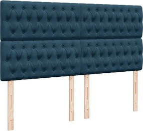 vidaXL Κρεβάτι Boxspring με Στρώμα Μπλε 180x200 εκ. Βελούδινο