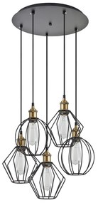 Φωτιστικό Οροφής  SE21-BR-10-5BL-GR12 MAGNUM FLEX Bronze Metal Pendant Black Metal Grid+ - 51W - 100W - 77-8966