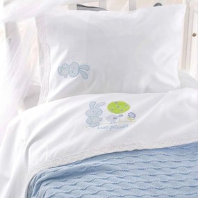 Σεντόνια Βρεφικά Σετ 3τμχ Sweet Summer White - Ciel Ρυθμός Cradle 100x160cm Χωρίς Λάστιχο 100% Βαμβάκι