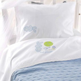 Σεντόνια Βρεφικά Σετ 3τμχ Sweet Summer White - Ciel Ρυθμός Κούνιας 100x160cm Χωρίς Λάστιχο 100% Cotton