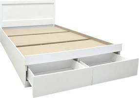Κρεβάτι Olympus pakoworld με συρτάρι σε λευκή απόχρωση 120x200εκ