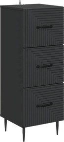 vidaXL Ντουλάπι με Συρτάρια Μαύρο 33 x 34,5 x 89,5 εκ